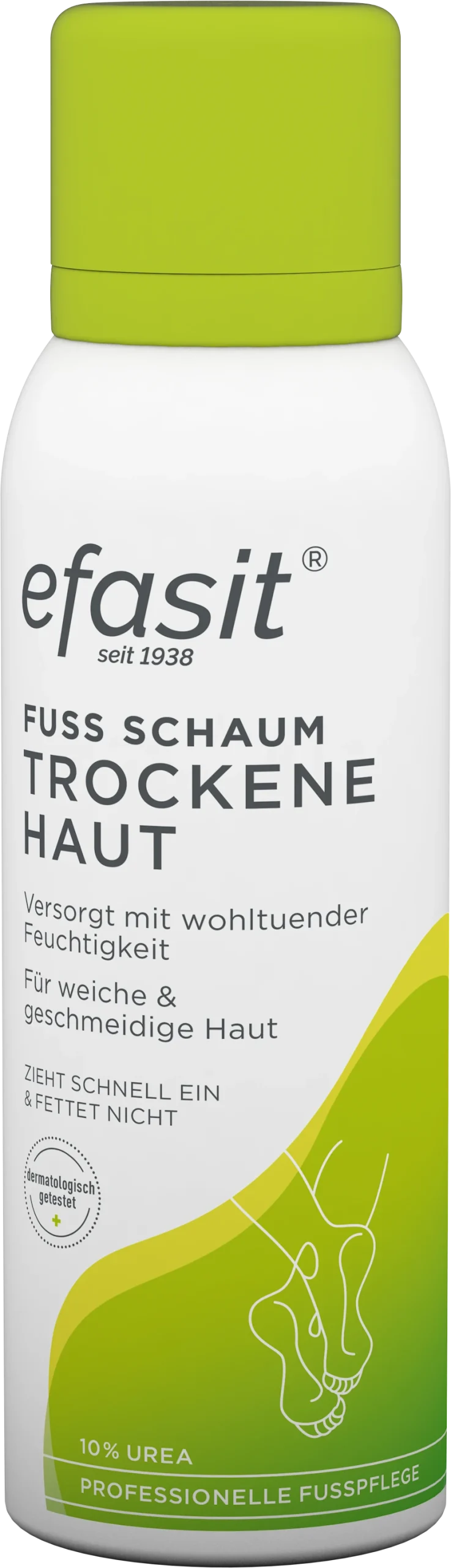 Intensive Feuchtigkeit bei trockenen Füßen mit Fußschaum von efasit