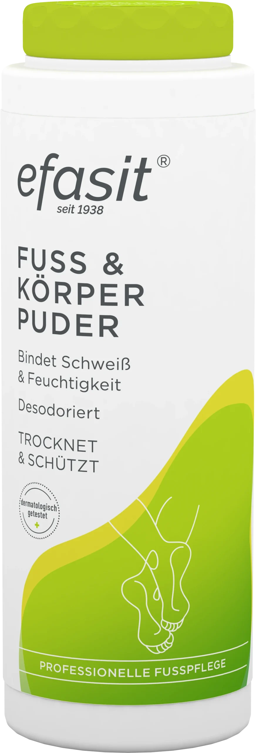 Körperpuder und Fußpuder von efasit als ideales Deo für Körper und Fuß